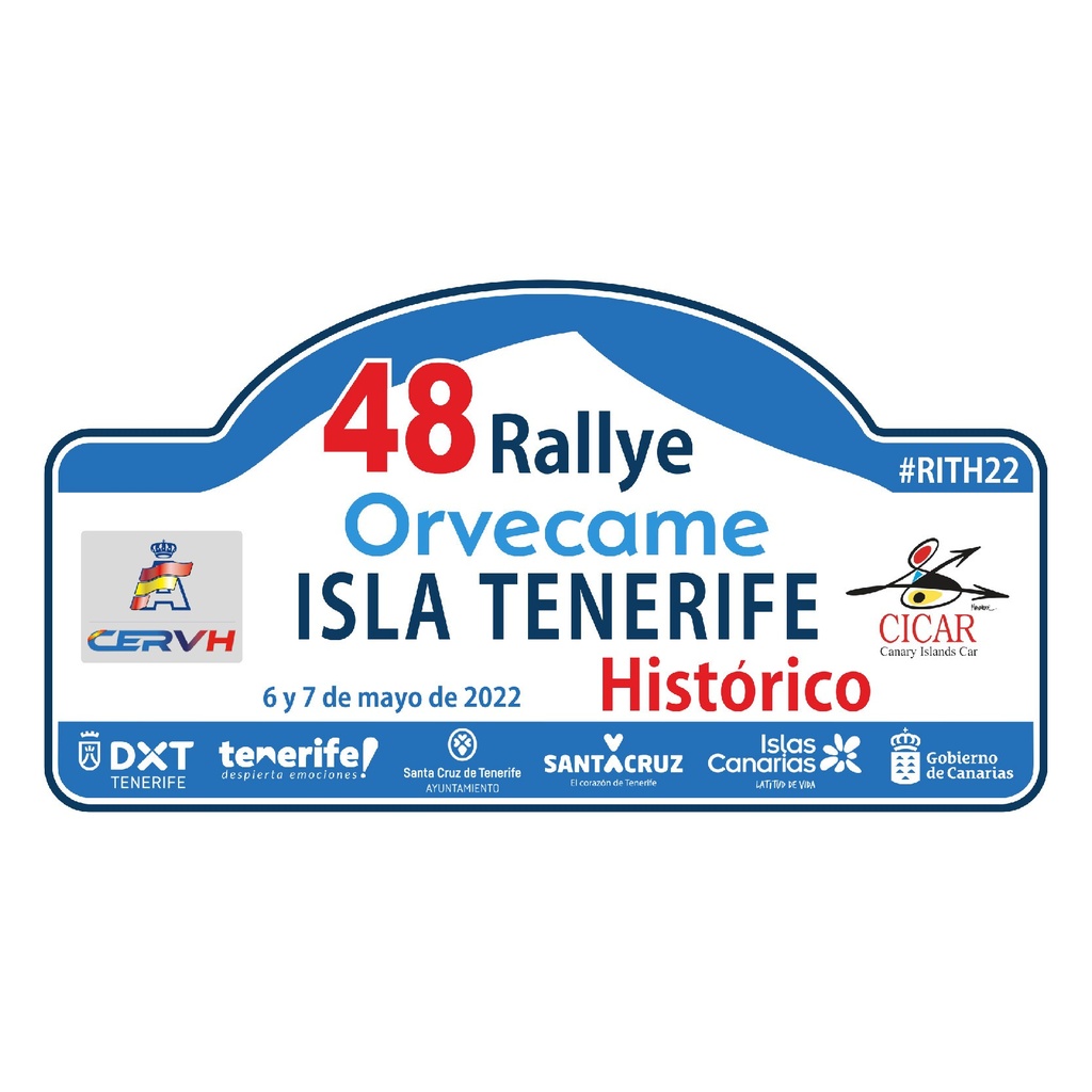 Placa Rallye Overcame Isla de Tenerife Historicos 2022 RIGIDA