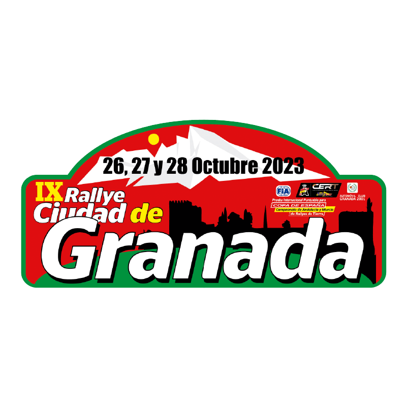 Placa adhesivo exterior IX Rallye Ciudad de Granada "pequeña"