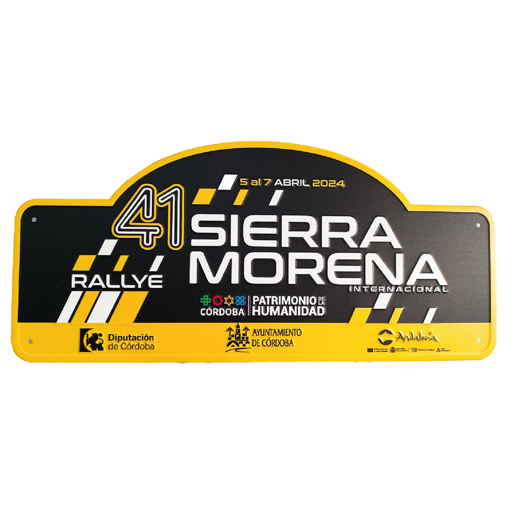 Placa ALUMINIO 41º Rallye Sierra Morena  CHAPA MATRICULA RIGIDA