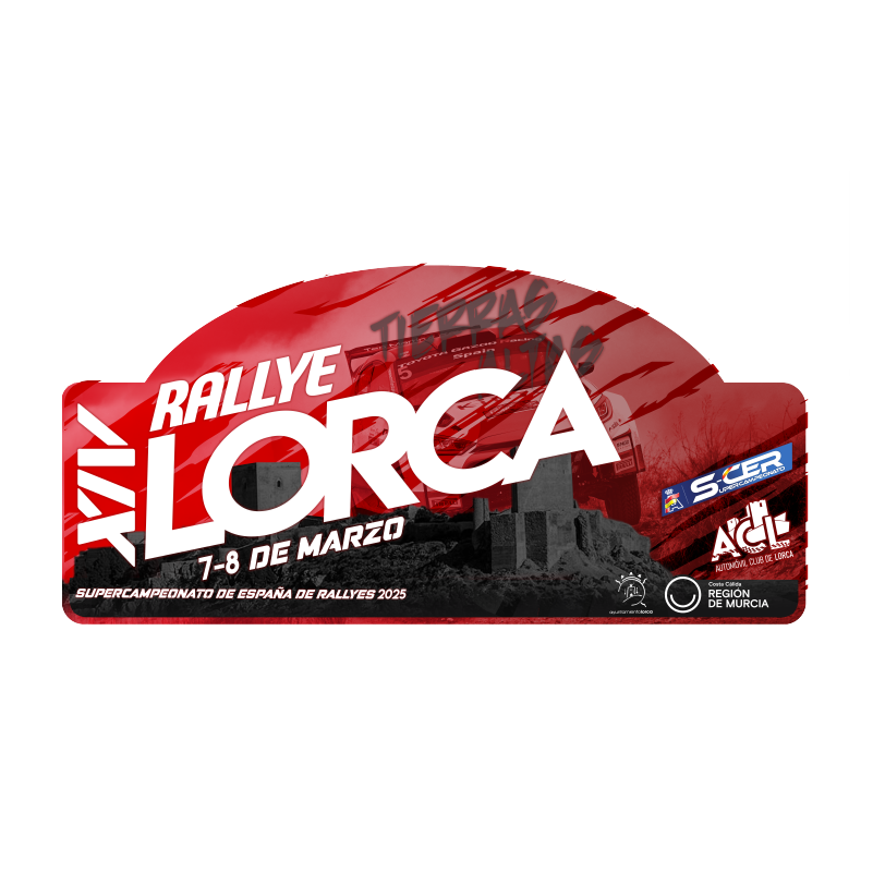 Placa aluminio XIV Rallye Tierras Altas de Lorca   chapa matrícula rigida