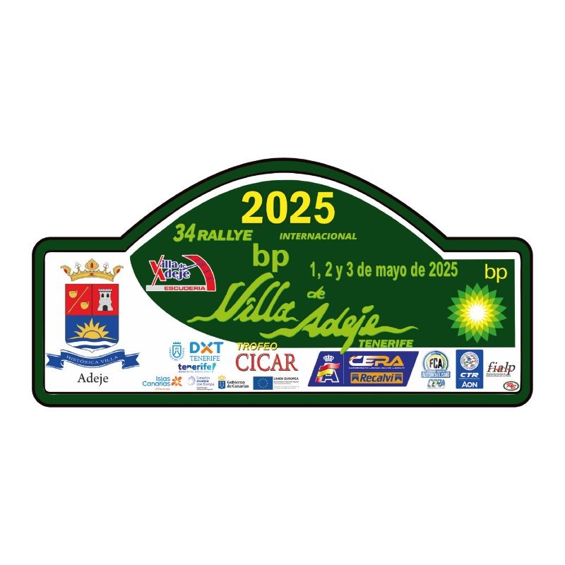 Placa adhesivo  34º Rallye Internacional Villa de Adeje